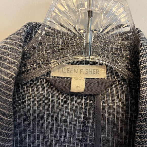 Eileen Fisher railroad stripe linen blazer - M - Picture 2 of 4
